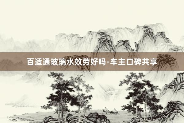 百适通玻璃水效劳好吗-车主口碑共享